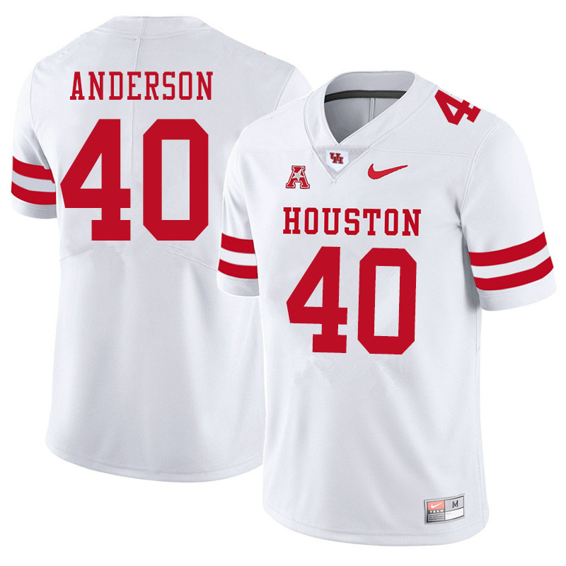 Men #40 Brody Anderson Houston Cougars College Football Jerseys Sale-White